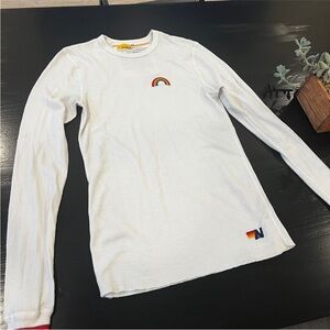 Aviator Nation Cream Waffle Knit Tee